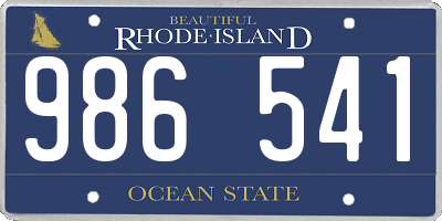 RI license plate 986541