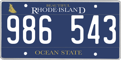 RI license plate 986543