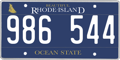 RI license plate 986544