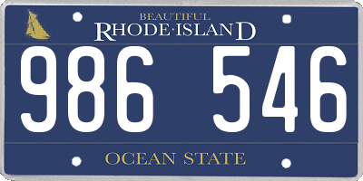 RI license plate 986546