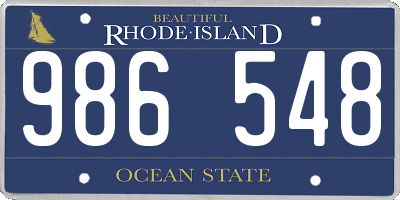 RI license plate 986548