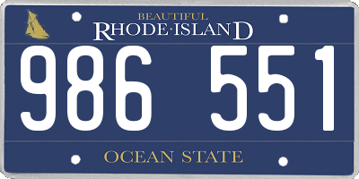 RI license plate 986551