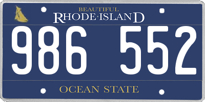 RI license plate 986552