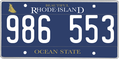 RI license plate 986553