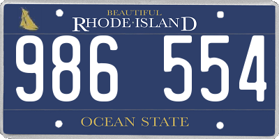 RI license plate 986554