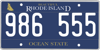 RI license plate 986555