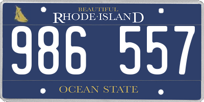 RI license plate 986557