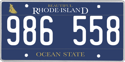 RI license plate 986558