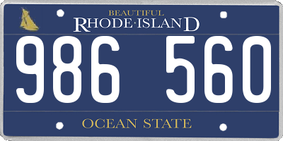 RI license plate 986560