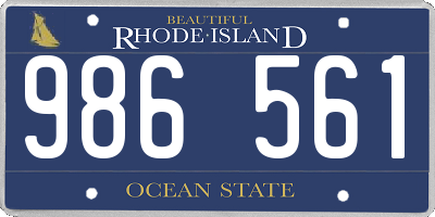 RI license plate 986561