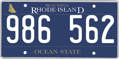 RI license plate 986562