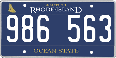 RI license plate 986563