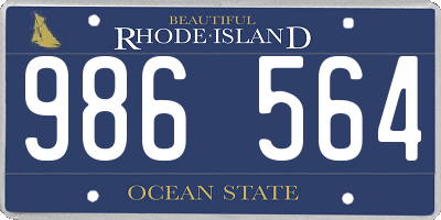 RI license plate 986564