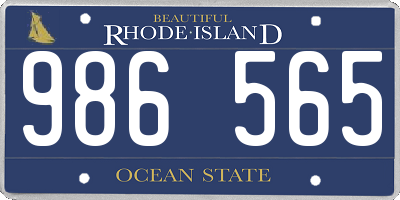 RI license plate 986565