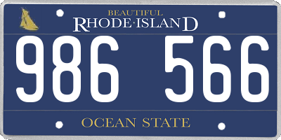 RI license plate 986566