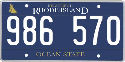 RI license plate 986570