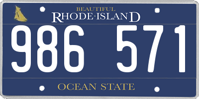 RI license plate 986571