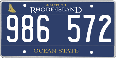 RI license plate 986572