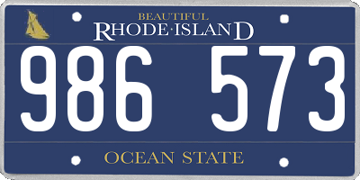 RI license plate 986573