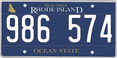 RI license plate 986574