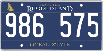 RI license plate 986575