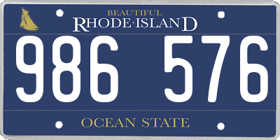 RI license plate 986576