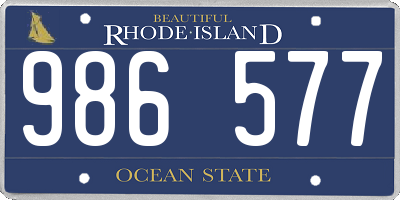 RI license plate 986577