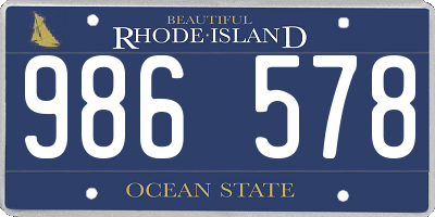 RI license plate 986578