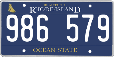 RI license plate 986579