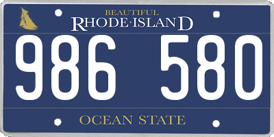 RI license plate 986580