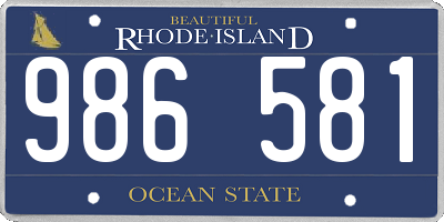 RI license plate 986581