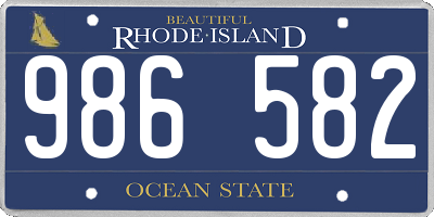 RI license plate 986582