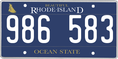 RI license plate 986583