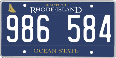 RI license plate 986584
