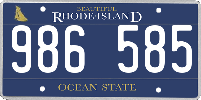 RI license plate 986585