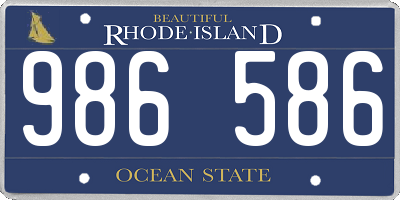 RI license plate 986586