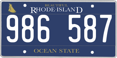 RI license plate 986587