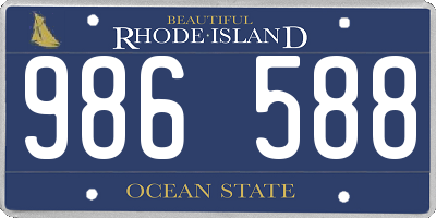 RI license plate 986588