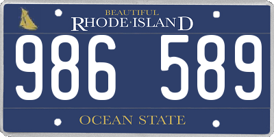 RI license plate 986589