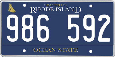 RI license plate 986592