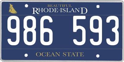 RI license plate 986593