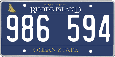 RI license plate 986594