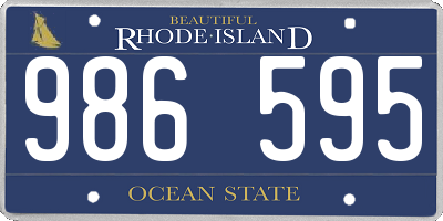 RI license plate 986595