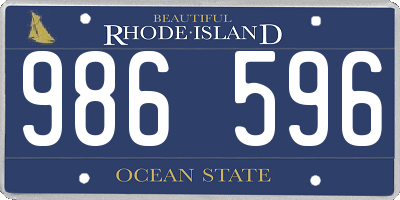 RI license plate 986596