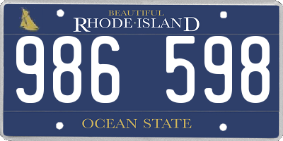 RI license plate 986598