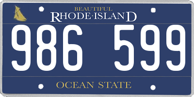 RI license plate 986599