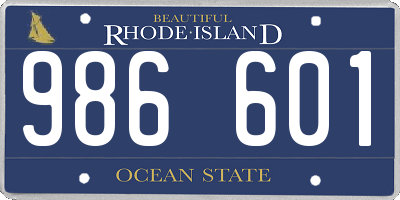 RI license plate 986601