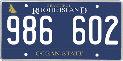 RI license plate 986602