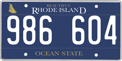 RI license plate 986604