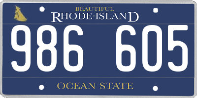 RI license plate 986605